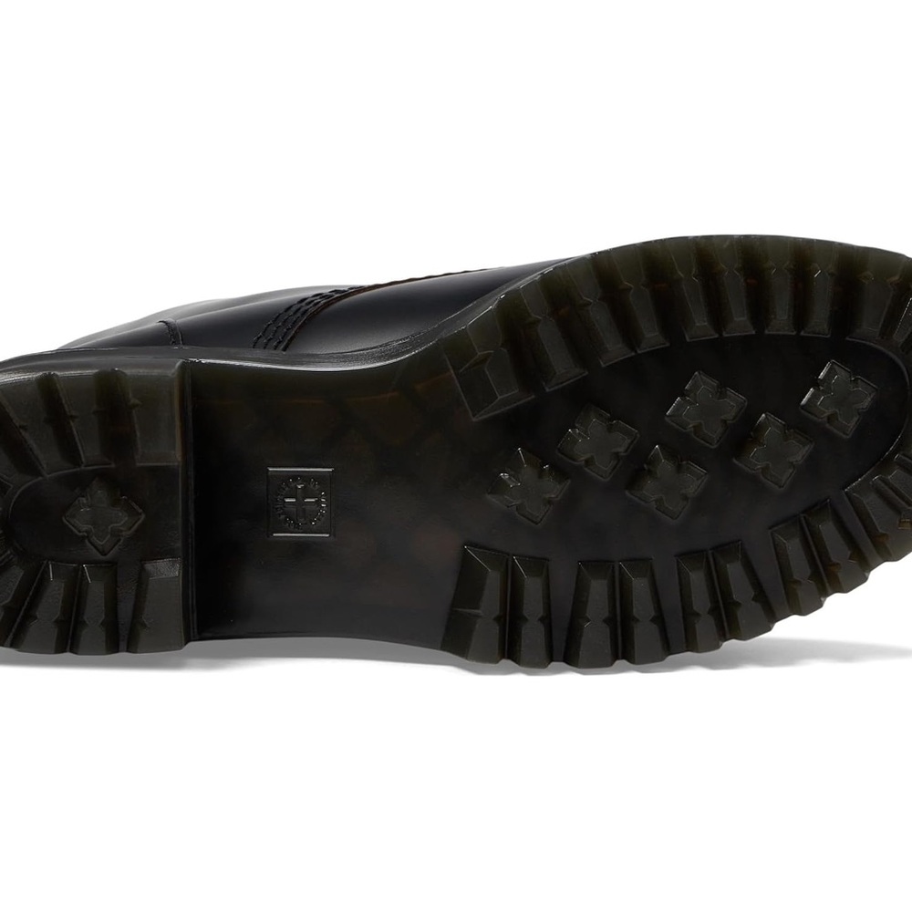 Dr Martens Leona Nubuck Leather Platform Combat Boots Woman Black NEW - Picture 3 of 9
